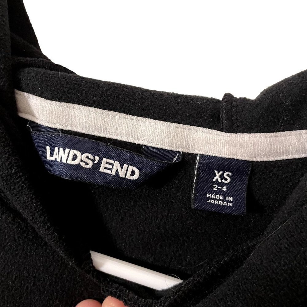 Lands' End black hoodie athleisure classic comfortable casual top jacket pockets - Picture 3 of 7